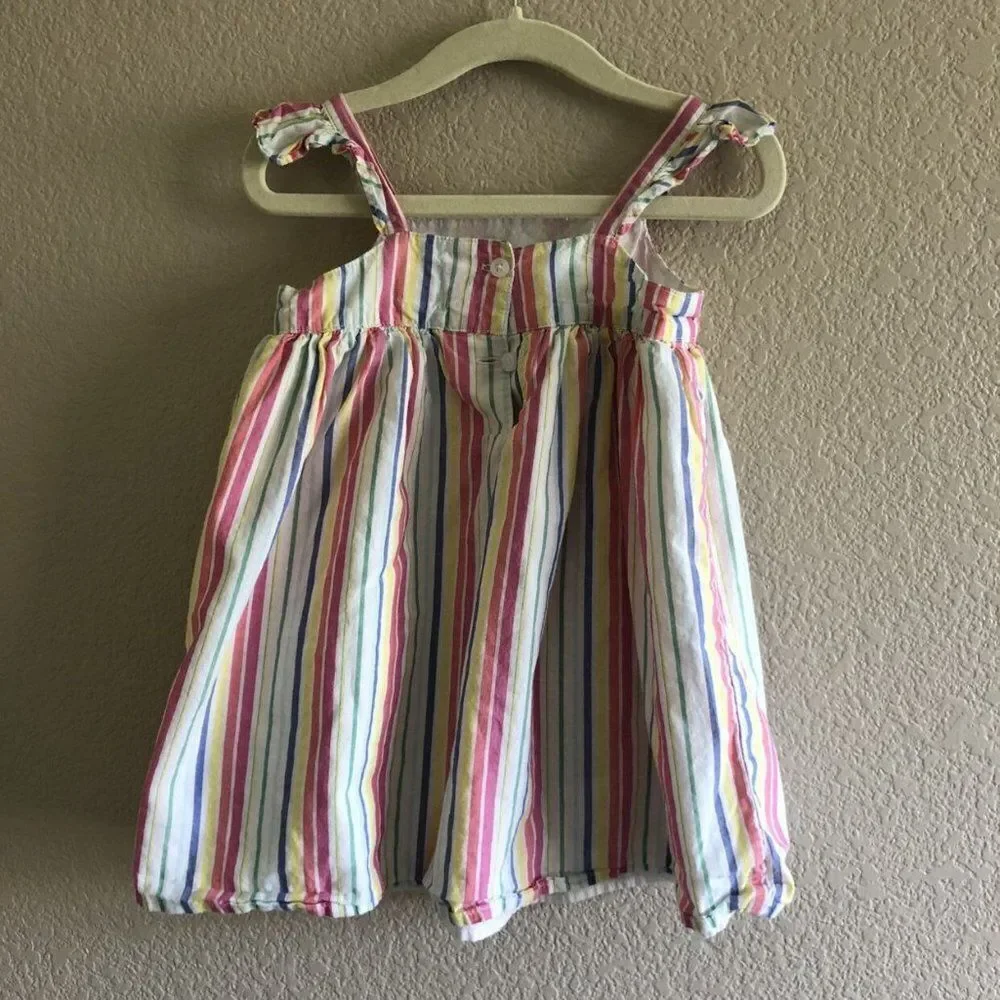 Baby Gap Striped Cotton Dress Multicolor Toddler 2 Years Old